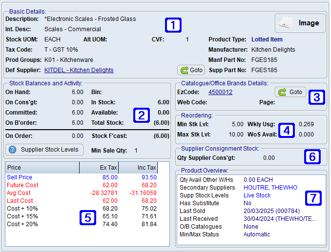 General Information Tab Screen