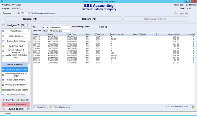 Example Global Customer Enquiry - Maximized Example Global Customer Enquiry - Maximized