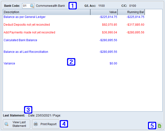 Bank Reconciliation Tab Screen Bank Reconciliation Tab Screen