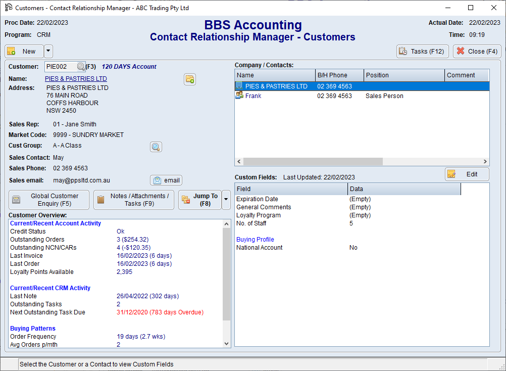 Contact Relationship Manager - Customers Screen Contact Relationship Manager - Customers Screen